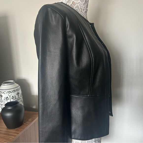 ZARA - Faux Leather Jacket in BLACK - Picture 3 of 10